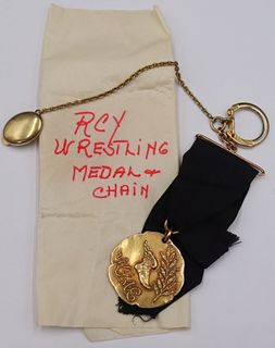 GOLD. Raymond C. Yard's NYAC Gold Wrestling Medal.