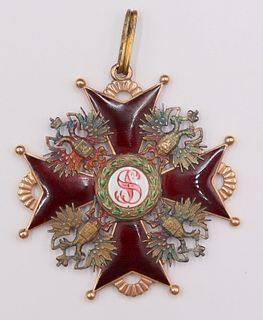 MILITARIA. The Order of Saint Stanislaus 14kt Gold