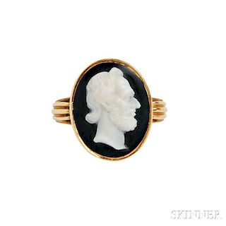 Antique 18kt Gold and Hardstone Cameo Ring