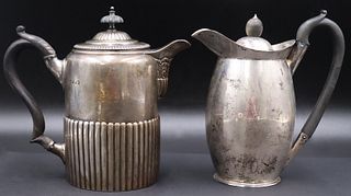 SILVER. (2) Signed English Silver Teapots.