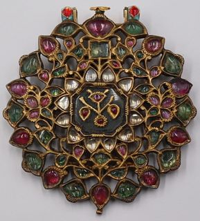 JEWELRY. Mughal Indian High Karat Gold, Diamond,