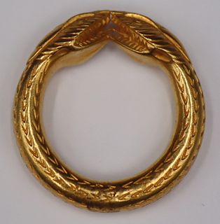 JEWELRY. Etruscan Revival High Karat Snake Ring.