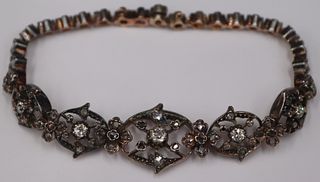 JEWELRY. Antique Silver-Topped 18kt and Diamond