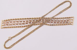 JEWELRY. 14kt Gold Multi-Strand Bracelet and a