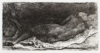 Rembrandt van Rijn (after) - Woman Lying Down