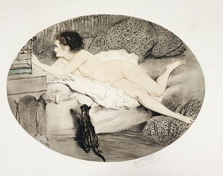 Phelix - Woman Reclining with Cat
