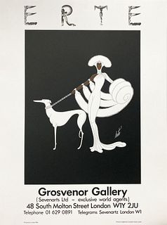 Erte - Ebony in White Gallery Exhibition Poster