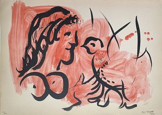 Marc Chagall (After) - Femme a I'oiseau