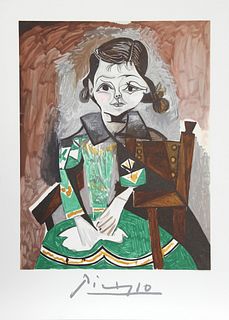 Pablo Picasso, Petite Fille a la Robe Verte (Paloma Picasso), Lithograph