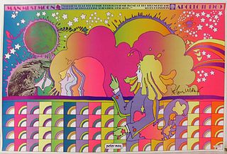 Peter Max, Apollo Number 1 (Man Must Moon), Poster, signed
