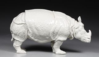 Nymphenburg Glazed Porcelain Clara Rhinoceros