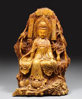 Carved Chinese Hardstone Statue