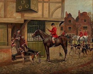 C. FARR, LARGE 19TH C. ENGLISH OIL ON CANVAS PAINTING