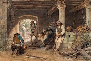 FREDERICK GOODALL (1822-1904) WATERCOLOR ON PAPER