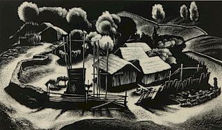LYND WARD (1905-1985) PENCIL SIGNED WOOD ENGRAVING