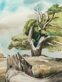 TED HAWKINS (1910-1969) WATERCOLOR ON PAPER