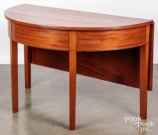 Federal mahogany demilune dining table end