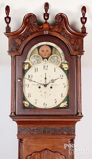 Georgian mahogany tall case clock, late 18th c.