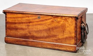 Mahogany sea chest, 19th c., 17 1/2" h., 37" w.