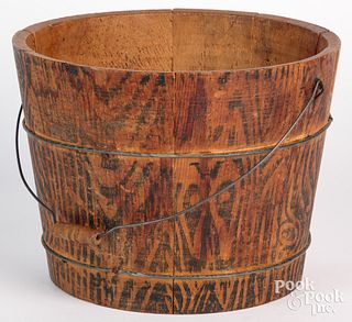 Pennsylvania painted bucket, 19th c., with origina