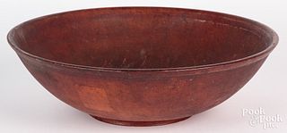 Lockport, New York fiber bowl, ca. 1900, with an o