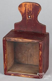 Painted pine hanging watch hutch, 19th c., with gl