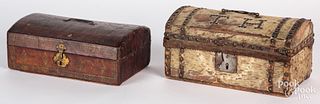 Two dome top document boxes, late 18th/early 19th