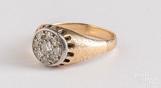14K gold and diamond ring, 3.8 dwt., size - 8 1/2.