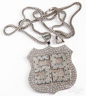 10K gold chain  and a 14K diamond pendant