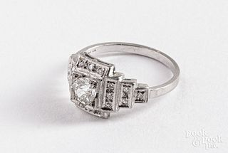 Platinum and diamond ring, 1.2 dwt., size - 6.