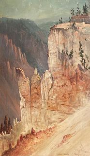 James E. Stuart (1852-1941) - Glimpse of the Yellowstone Canon (1887)