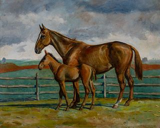 Peter Hurd (1904-1984) - Horse and Foal