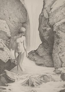 David Nordahl (b. 1941) - Nude with Waterfall; Nude on Back