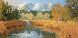 J. Walker (20th C.) - Mountain Landscape with Stream