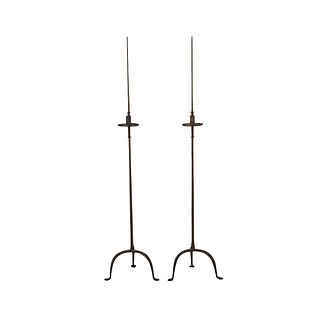 Pair of Wrought Iron Candle Stands