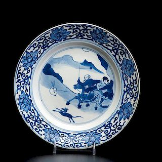 18th Century Chinese Blue and White Export Dish 