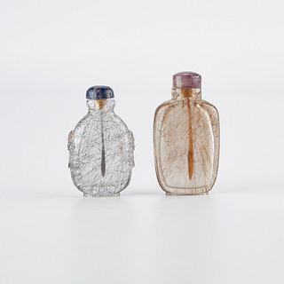 Group of 2 Chinese Rock Crystal Snuff Bottles