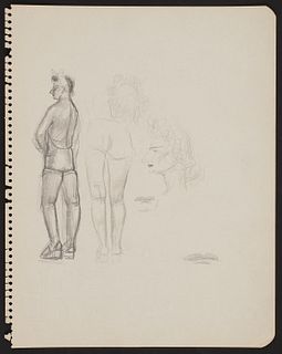 Paul Cadmus Female Nude Graphite Studies