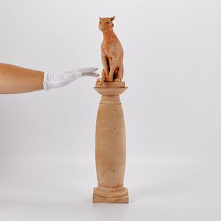 Joe Bova "Cortona" Cat Terra Cotta Sculpture