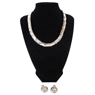 Tiffany & Co Sterling 18K Necklace & Earrings 5OZT