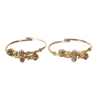 Pair of Victorian Etruscan Style Wedding Bracelets