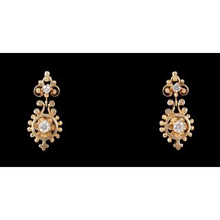 14K Gold & Diamond French Earrings 5g