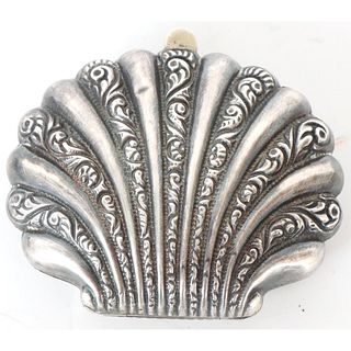 Antique Silver Seashell Coin Purse