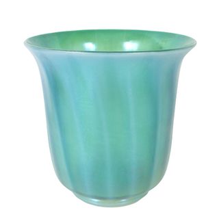Signed Steuben Oriental Jade Vase