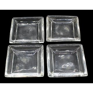 Set of (4) Steuben Soap Dishes