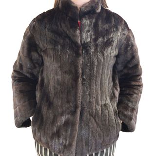 Natural Dark Fur Mink Ladies Coat