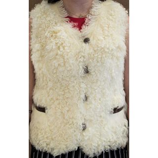 Natural Vintage Curly Lamb Vest