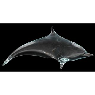 Hand Blown Clear Glass Dolphin