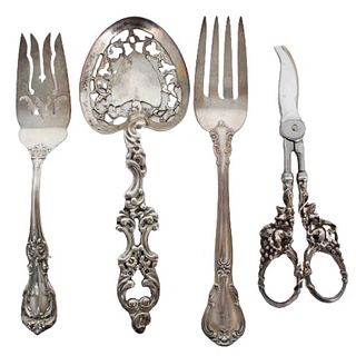 (4) Repousse Sterling Serving Pieces, 8 OZT