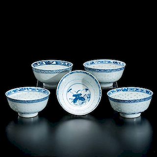 Chinese Blue and White Rice Bowls 